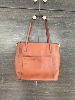 Fossil Cognac Pebbled Leather Tote
